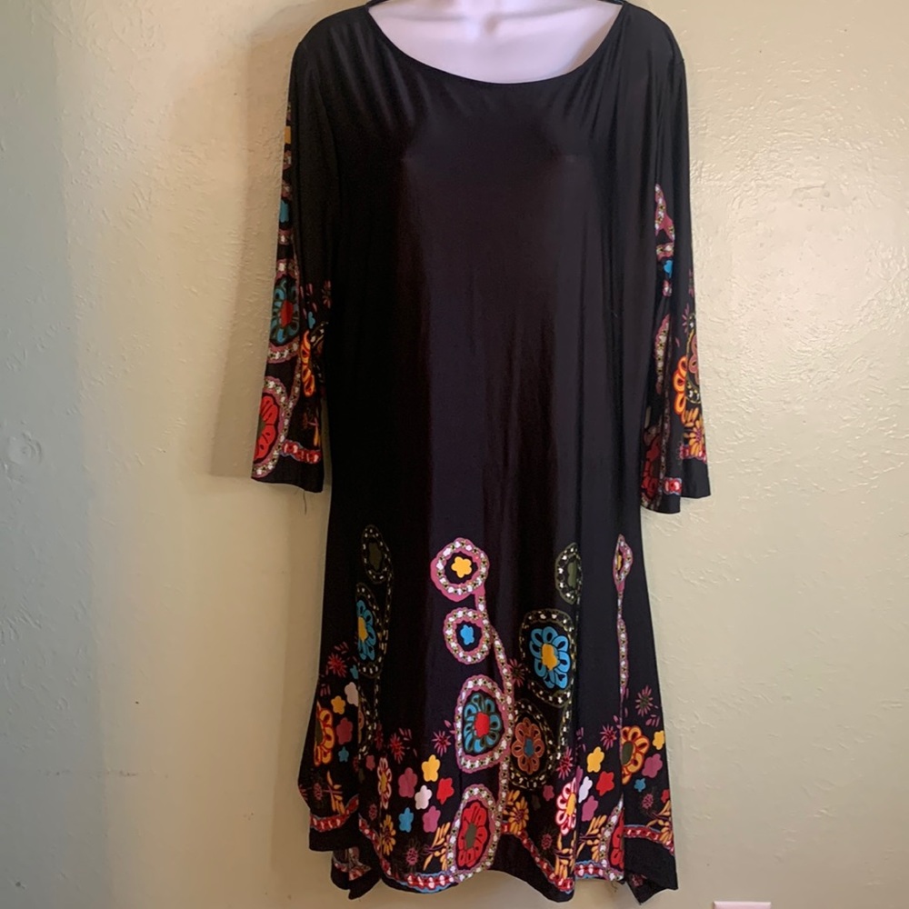 Black dress with medallion prints